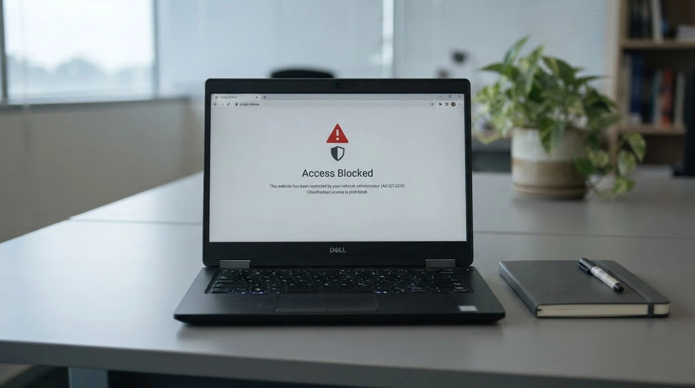 The ACMA logo on a government webpage beside a notice listing recently blocked illegal gambling websites and a warning to consumers.