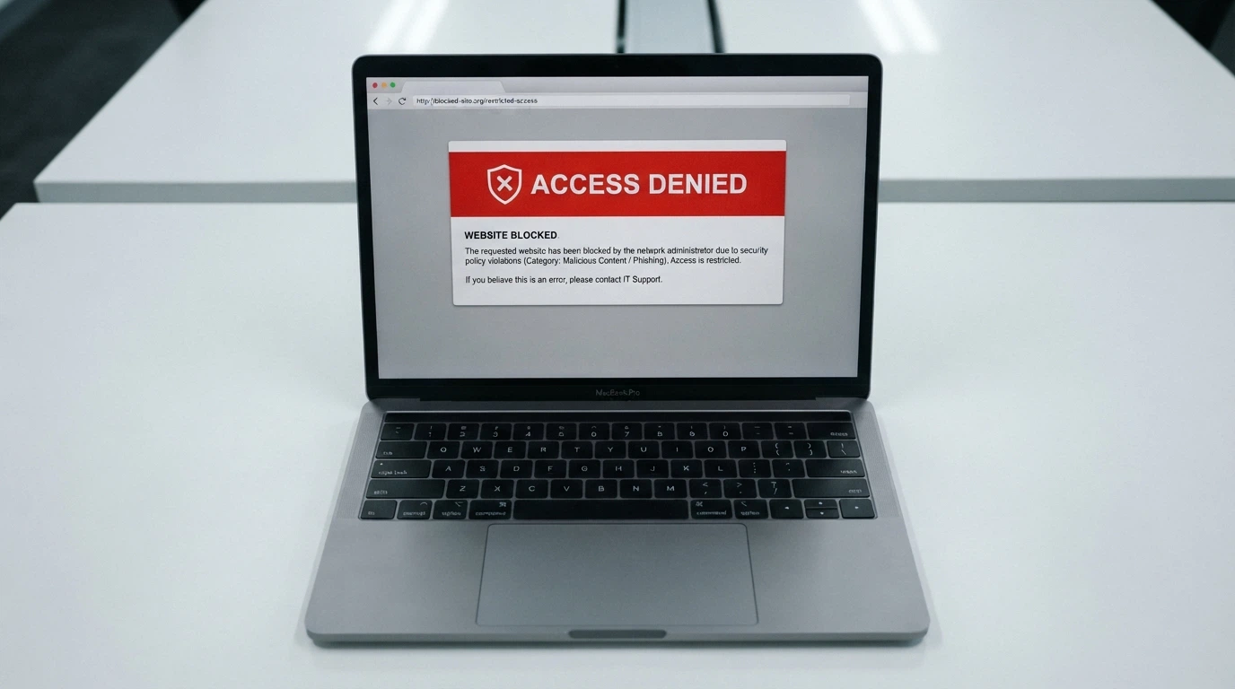 A screen showing an ACMA website blocking notice — the standard page an Australian internet user sees when attempting to visit a blocked illegal gambling site