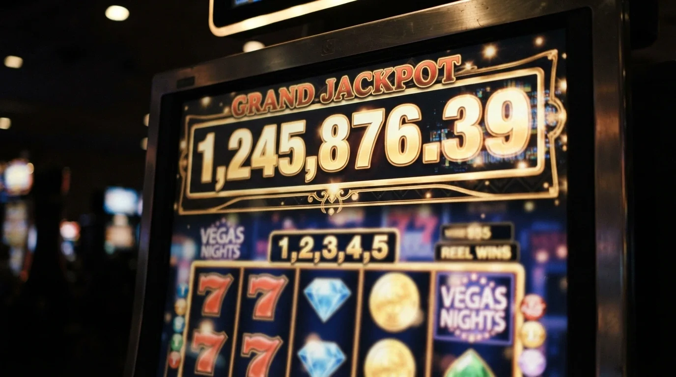 A close-up of a progressive-jackpot prize meter ticking upward on a BetSoft slot screen, with the six-figure total prominently displayed