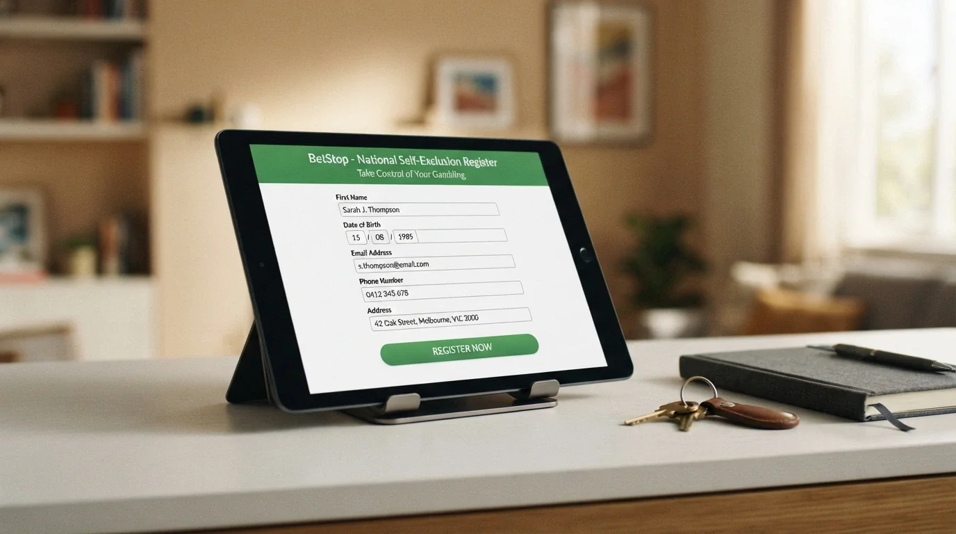 A screen showing the BetStop.gov.au landing page or self-exclusion registration interface