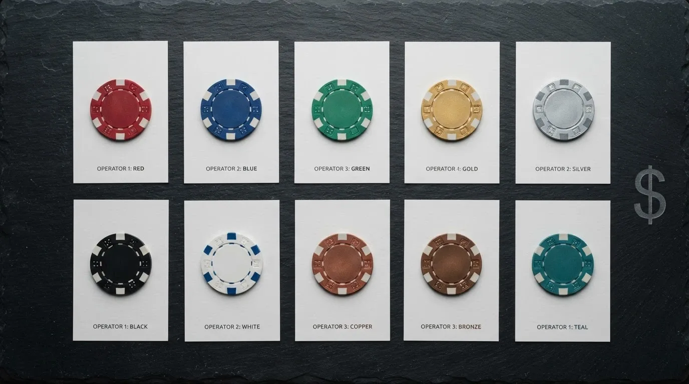 A row of offshore casino logos arranged across a comparison grid with Australian dollars as the currency marker