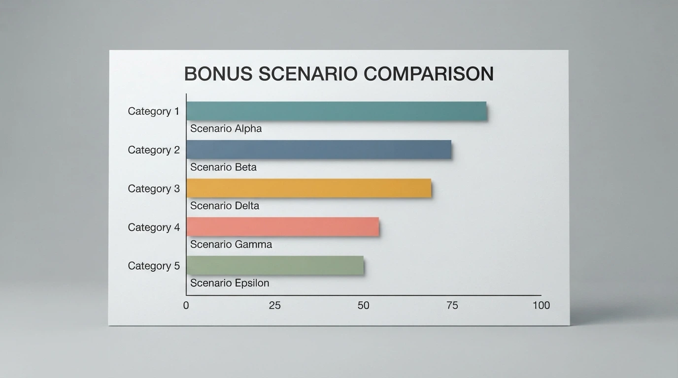 Comparison chart showing casino names alongside bonus values and wagering figures