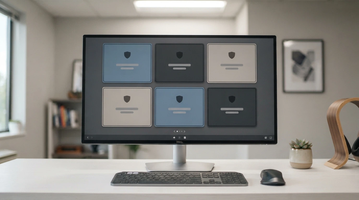 A grid of casino-brand placeholder cards arranged across a desktop screen, each showing a licence badge and a welcome-offer summary
