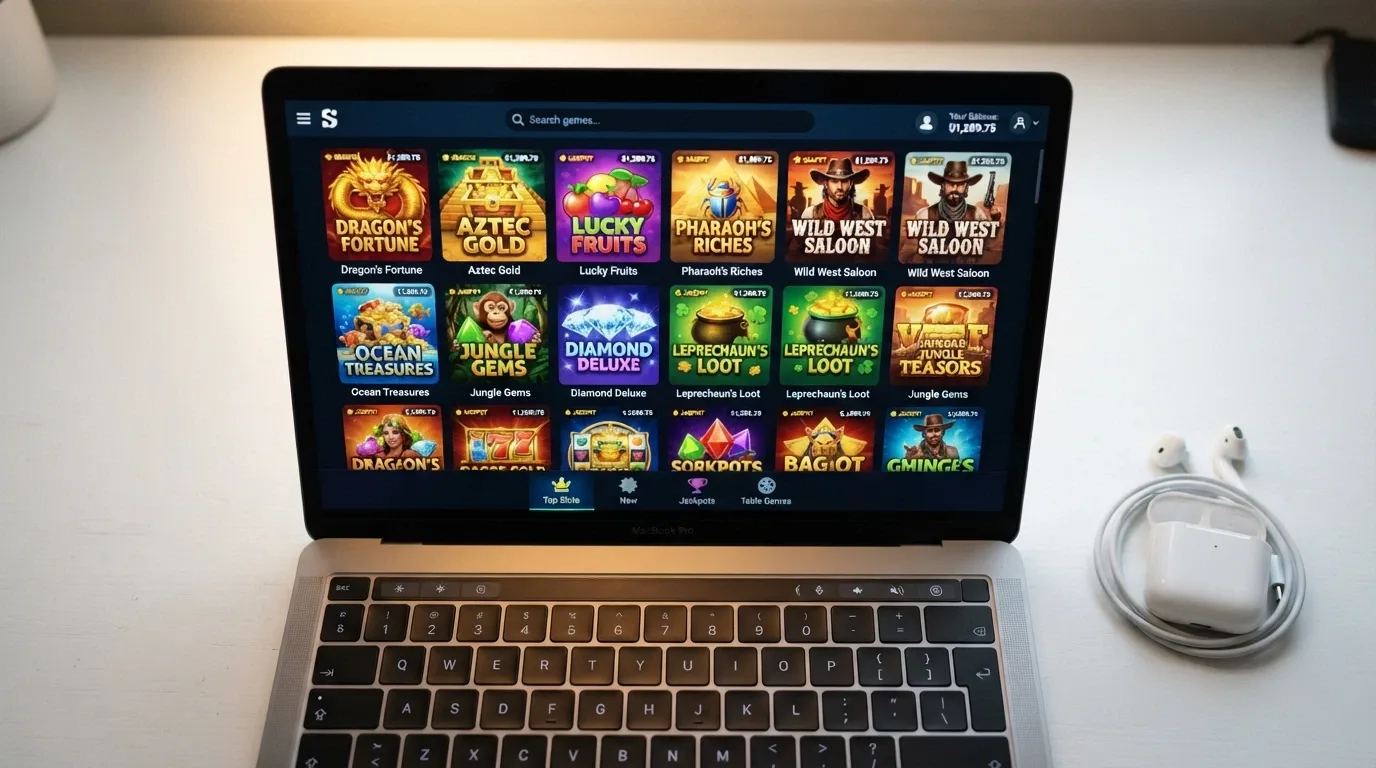 A grid of RTG pokie thumbnails including Cash Bandits 3 and Plentiful Treasure with their title cards visible
